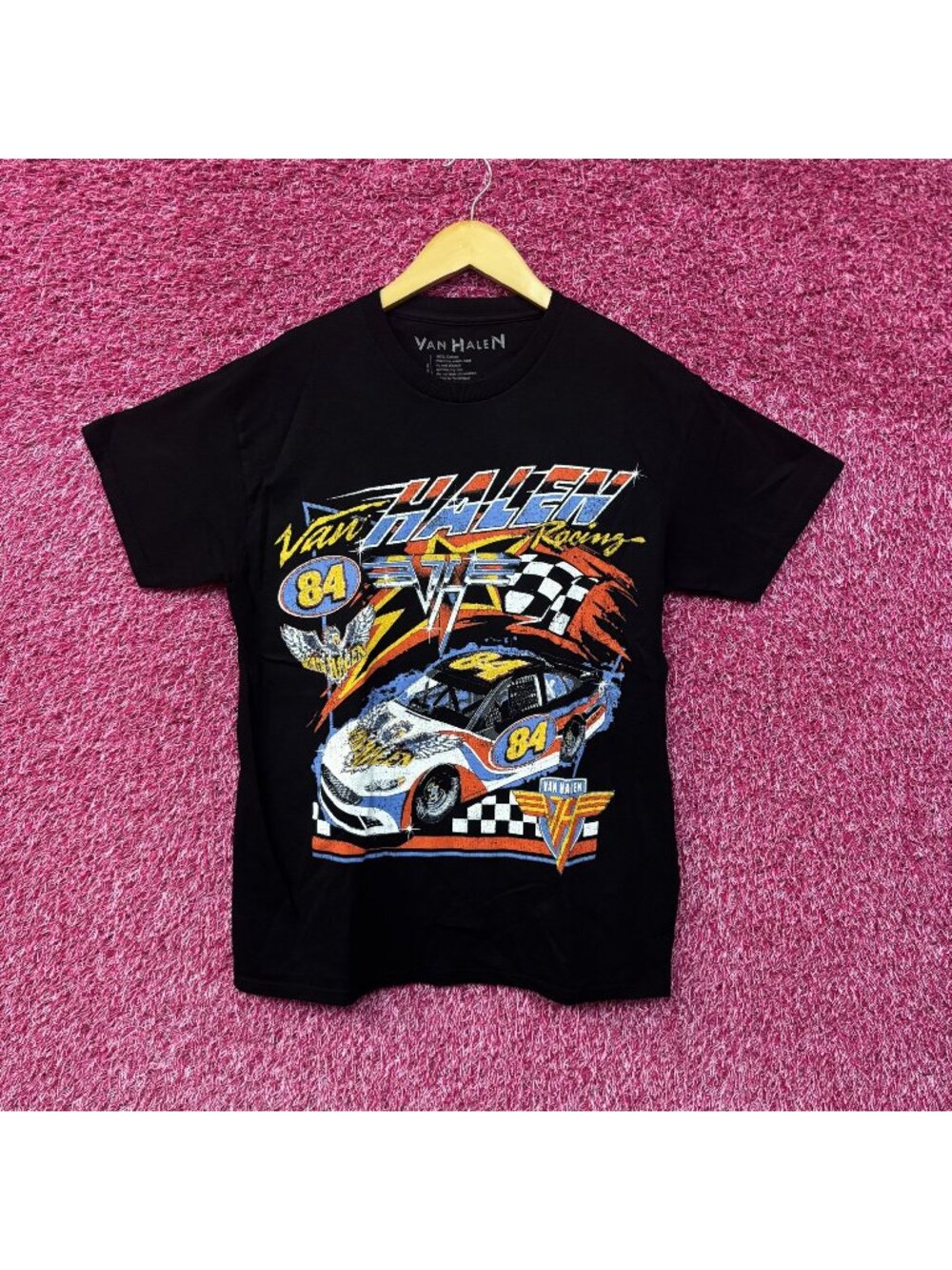 Van Halen Racing Black Graphic T-Shirt Small
